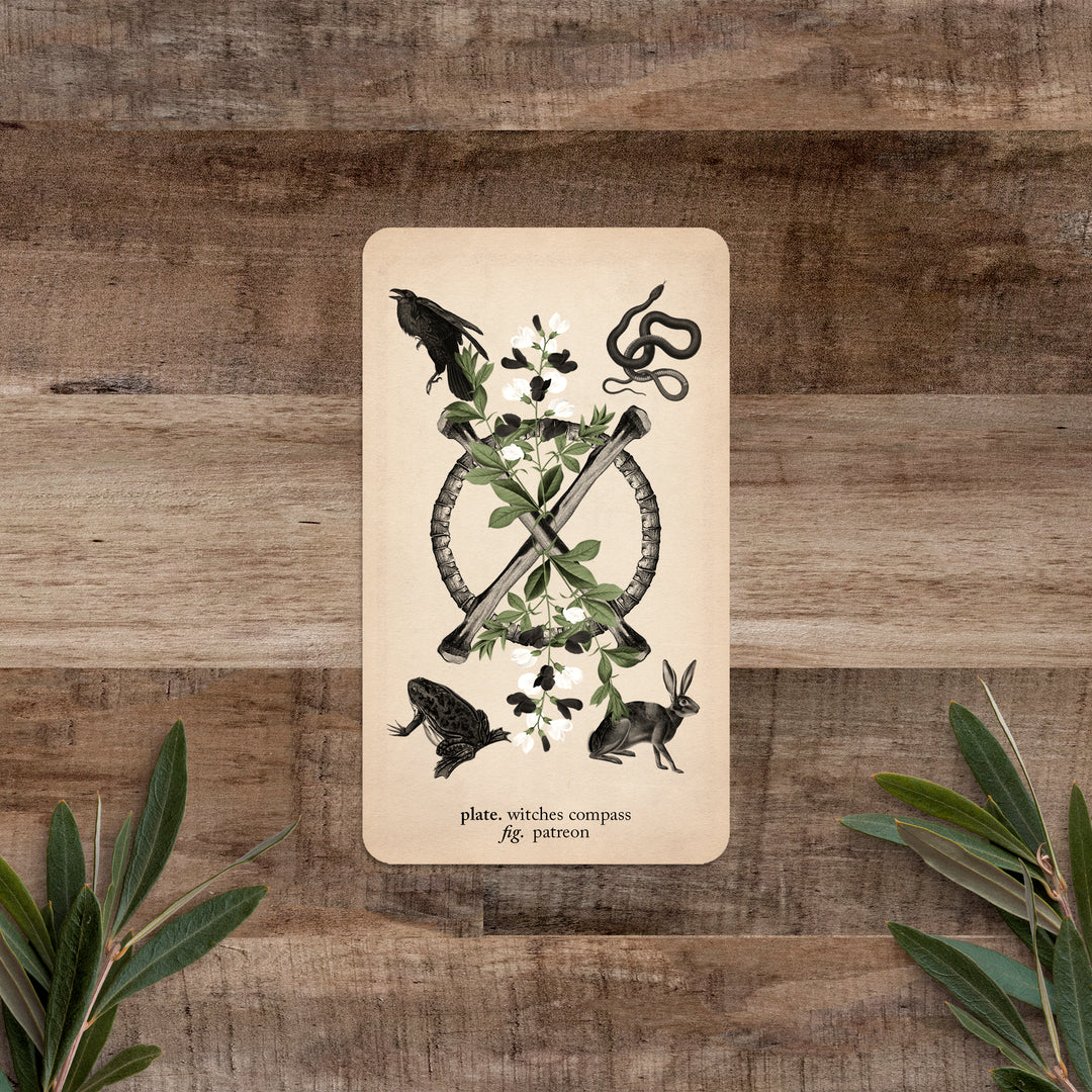 PATREON Single Card: Witches Compass - Black and the Moon