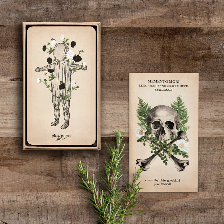 box and booklets on wooden background